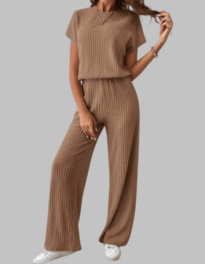 Barbara | Ribbed Two-Piece Wide-Leg Set 4