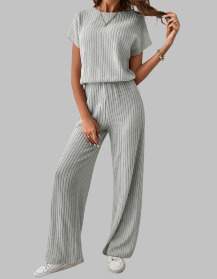 Barbara | Ribbed Two-Piece Wide-Leg Set 5