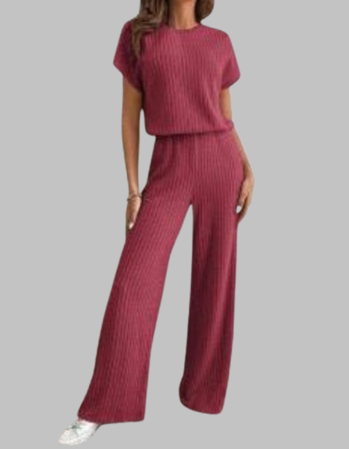Barbara | Ribbed Two-Piece Wide-Leg Set 7