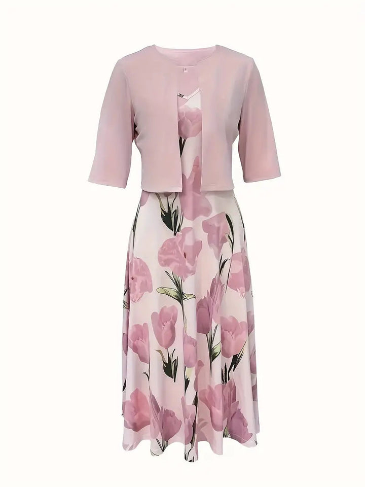 Barbara | Romantic Floral Maxi Dress and Coordinating Jacket Set 1