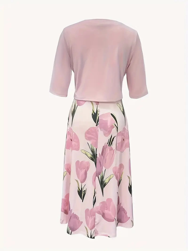 Barbara | Romantic Floral Maxi Dress and Coordinating Jacket Set 2