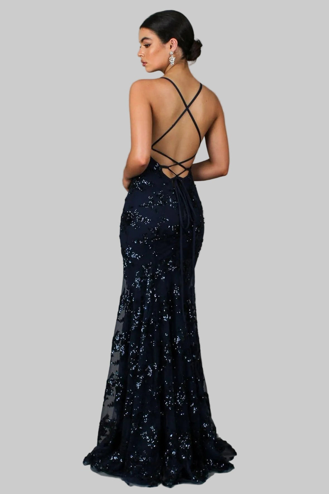 Bella Luxe | Elegant V-Neck Sequin Maxi Dress for Women 1