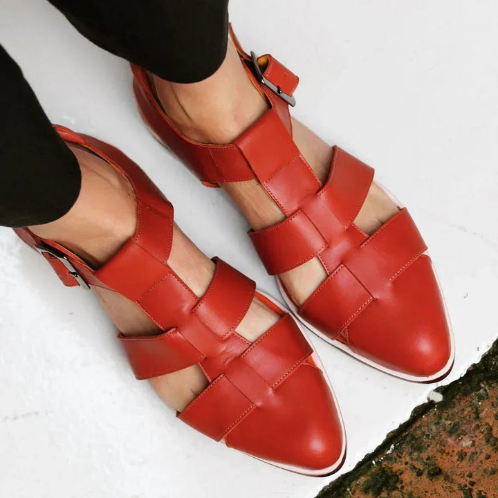 Bernice | Timeless Woven Closed-Toe Flat Sandals 0