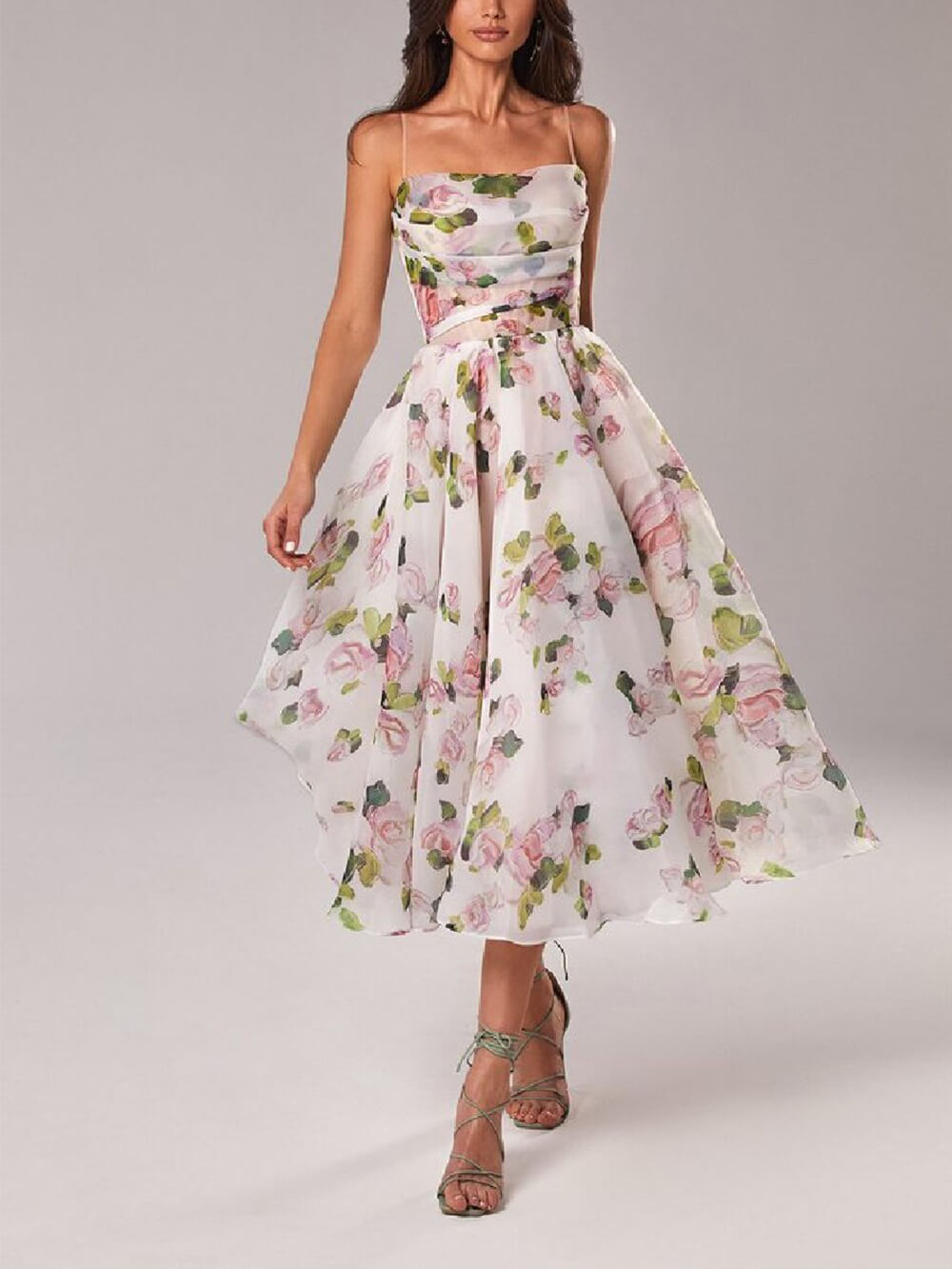 Beverly | Elegant Floral A-Line Midi Dress for Women 0