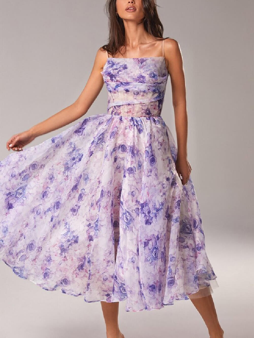 Beverly | Elegant Floral A-Line Midi Dress for Women 1