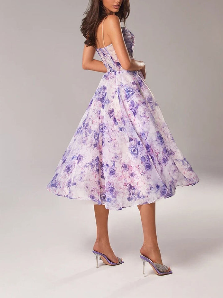 Beverly | Elegant Floral A-Line Midi Dress for Women 2