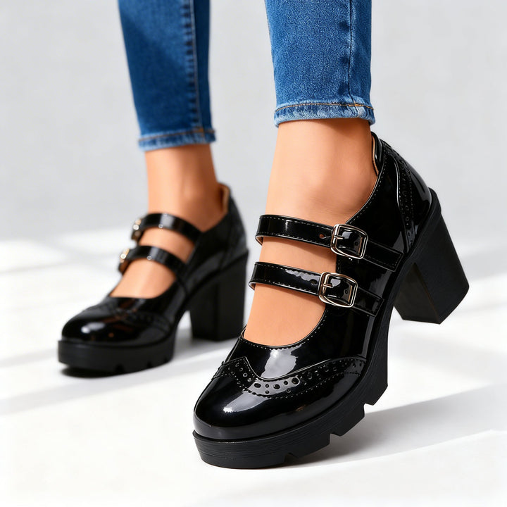 Brexley | Women's Heels Platform Mary Jane Double Strap Casual Style 0