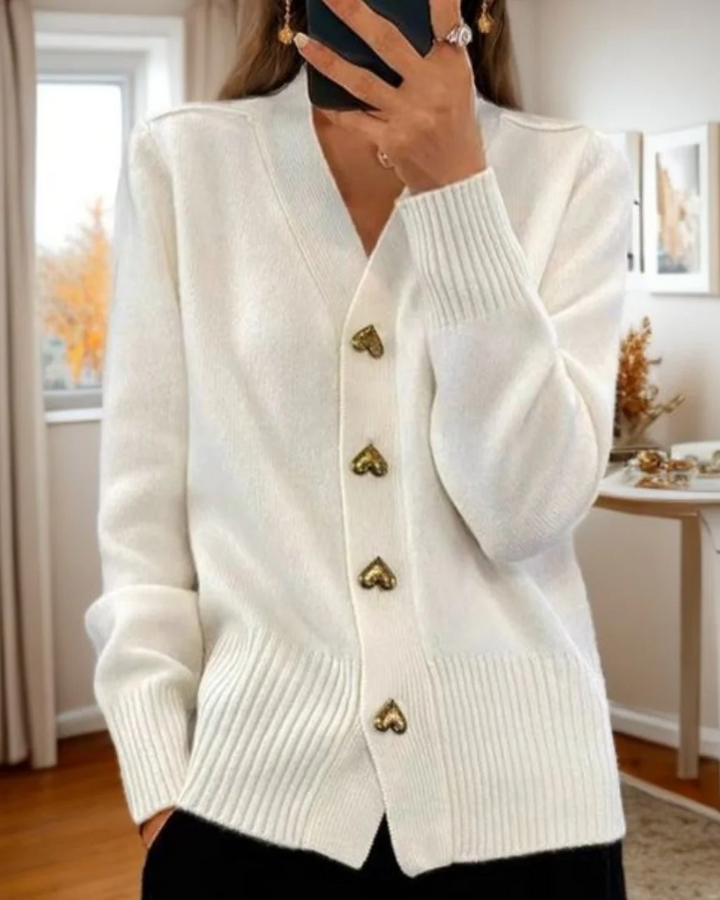 Brooke | Cardigan Sweater Heart Button Soft Elegant Fit 6