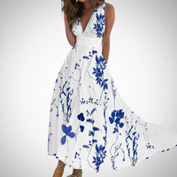 Emma | Elegantes ärmelloses Maxikleid mit Blumenmuster