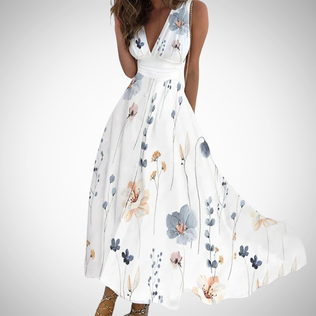 Busch | Elegant Floral Sleeveless  Maxi Dress 3