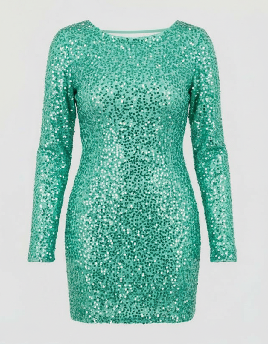 Carter | Dazzling Open-Back Black Dress – Elegant, Sequined Cocktail Mini Dress for Evening Glamour 2
