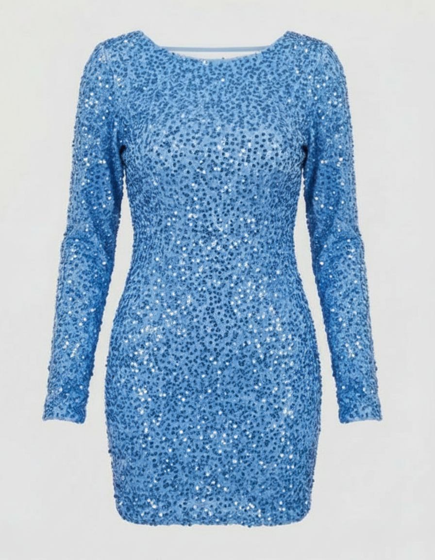 Carter | Dazzling Open-Back Black Dress – Elegant, Sequined Cocktail Mini Dress for Evening Glamour 5