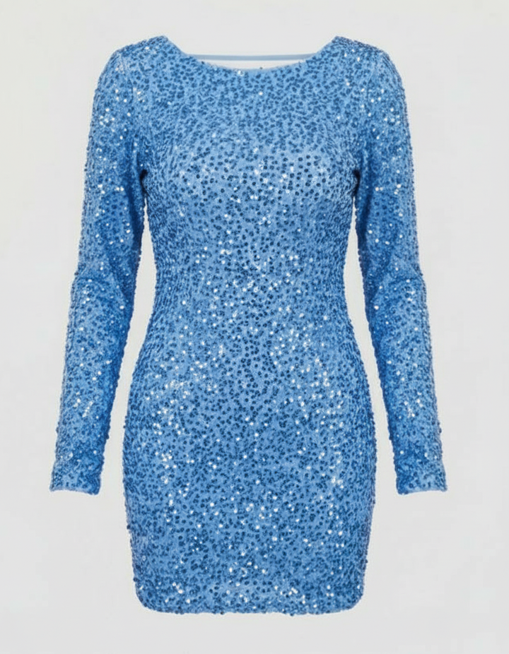Carter | Dazzling Open-Back Black Dress – Elegant, Sequined Cocktail Mini Dress for Evening Glamour 5