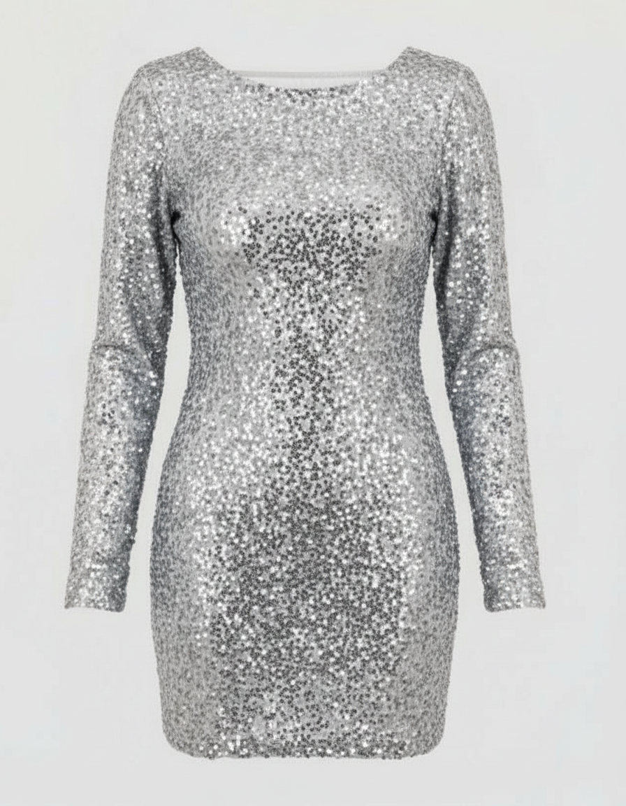Carter | Dazzling Open-Back Black Dress – Elegant, Sequined Cocktail Mini Dress for Evening Glamour 8
