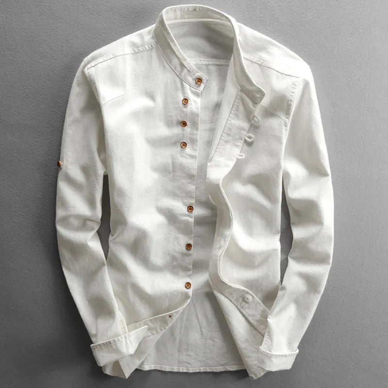 Casper | Casual long-sleeved linen men's shirts 5