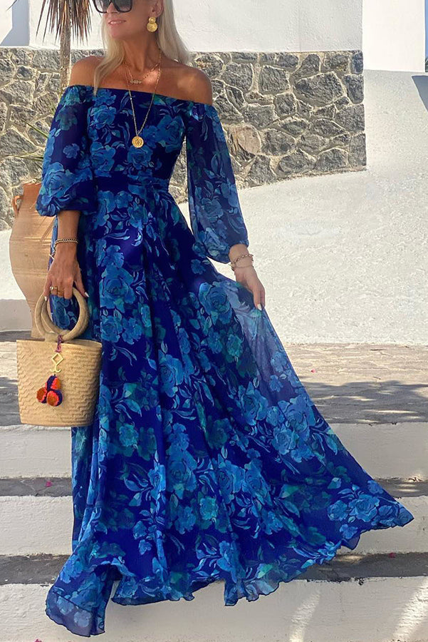Celeste | Maxi Dress Floral Elegant Summer Off-Shoulder Style 0
