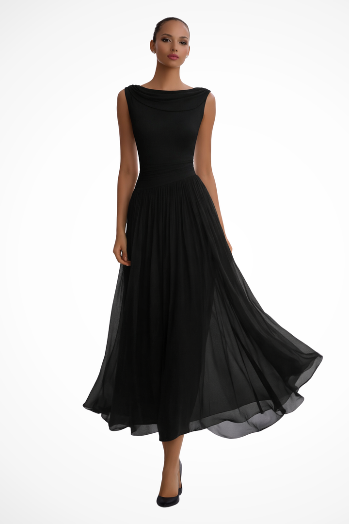 Charlotte | Elegant And Flowing Sleeveless Pleated Midi Dress 6