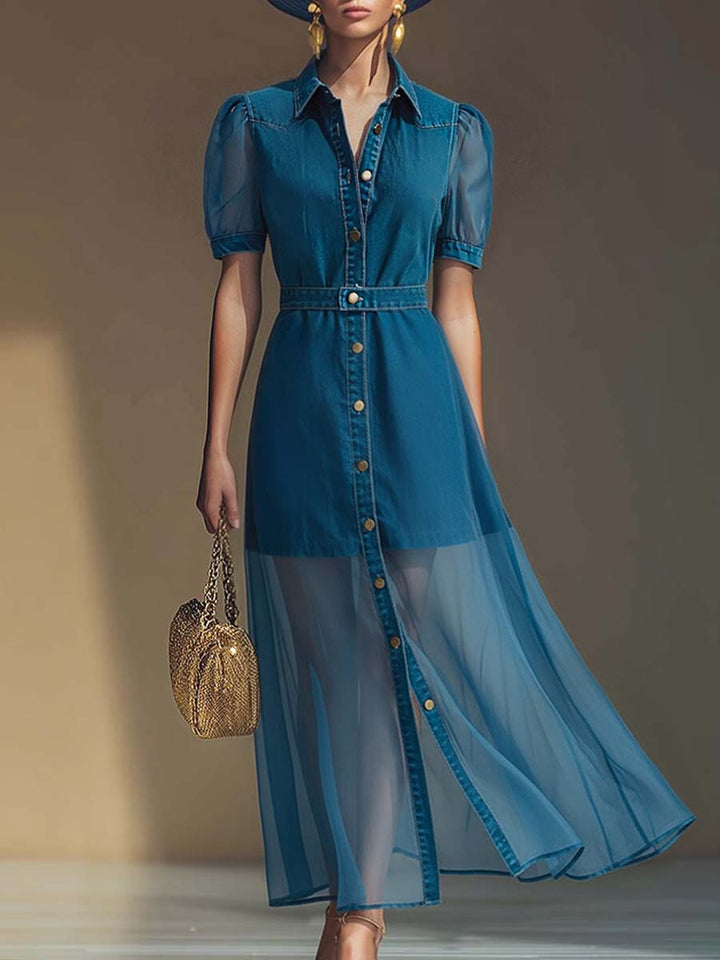 Charlotte | Elegant Button Front V-Neck Maxi Dress 0