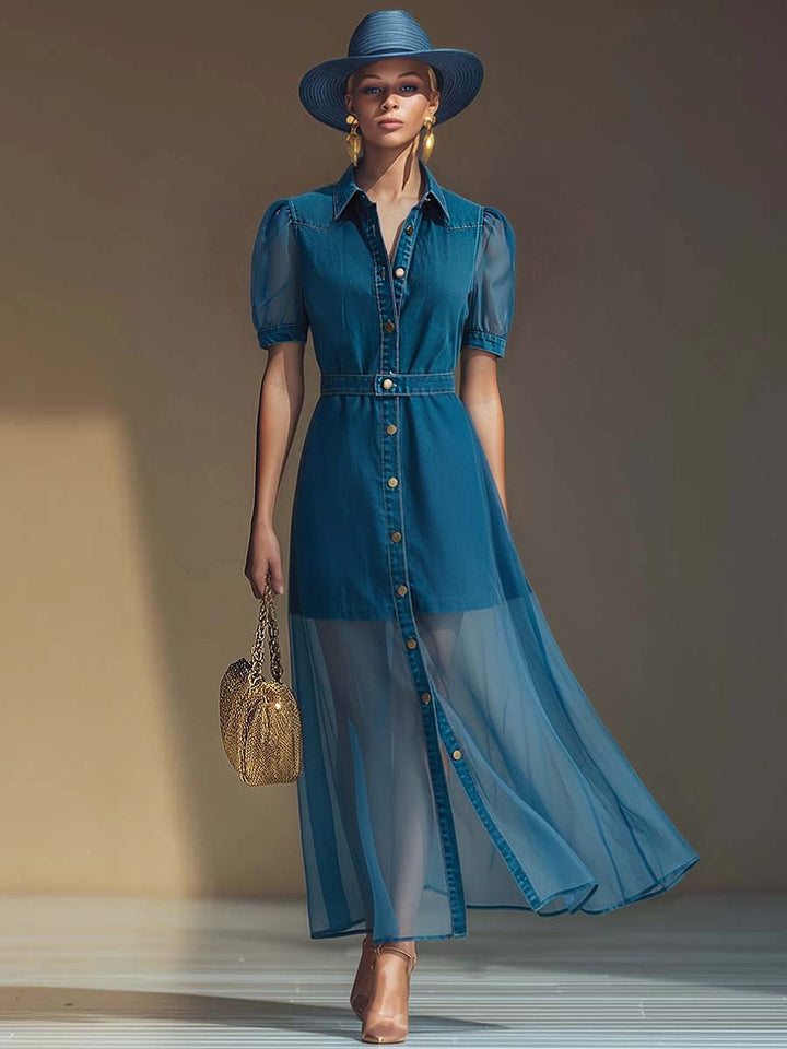 Charlotte | Elegant Button Front V-Neck Maxi Dress 1