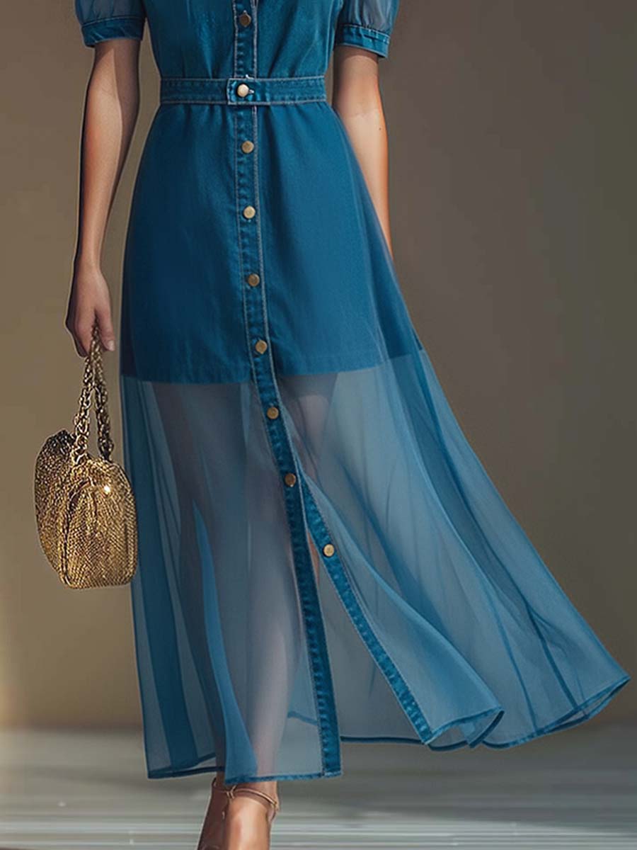 Charlotte | Elegant Button Front V-Neck Maxi Dress 3