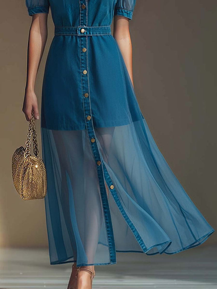 Charlotte | Elegant Button Front V-Neck Maxi Dress 3