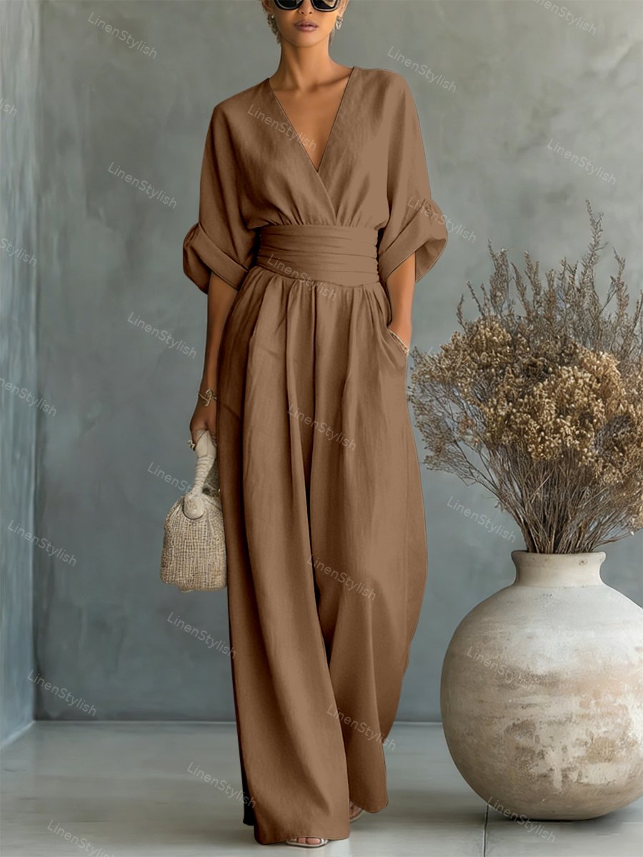Charlotte | Elegant and sophisticated V-neck slim fit jumpsuit 11