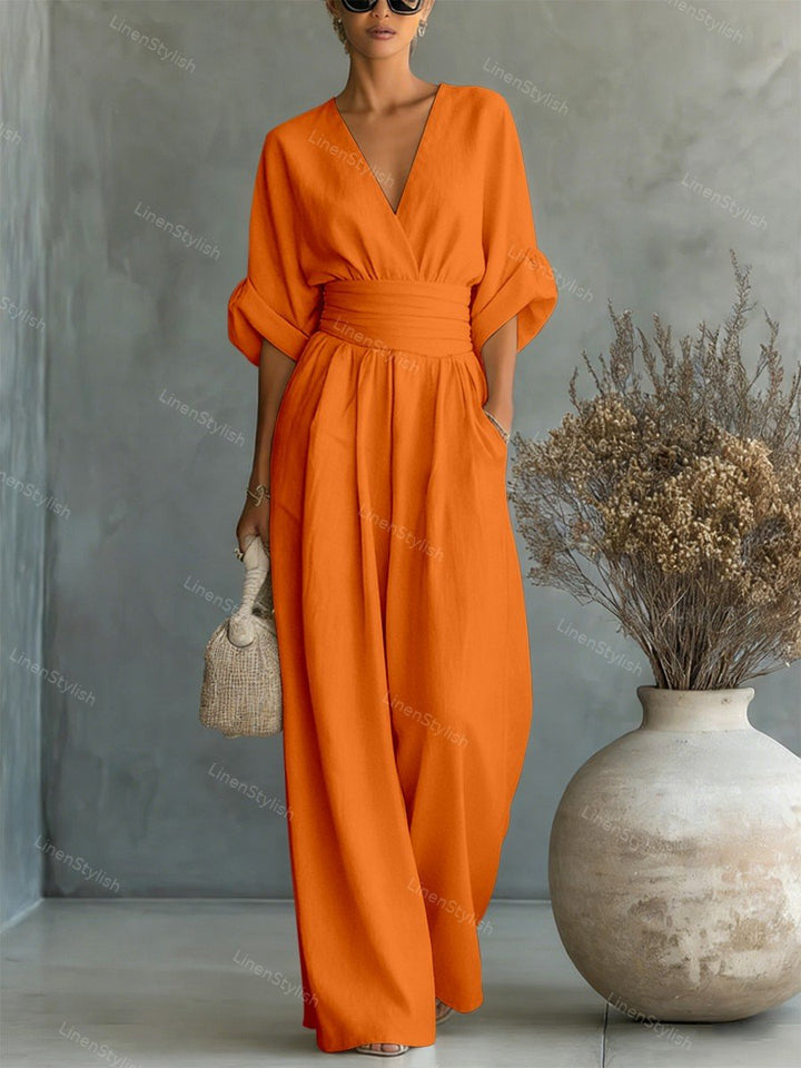 Charlotte | Elegant and sophisticated V-neck slim fit jumpsuit 13