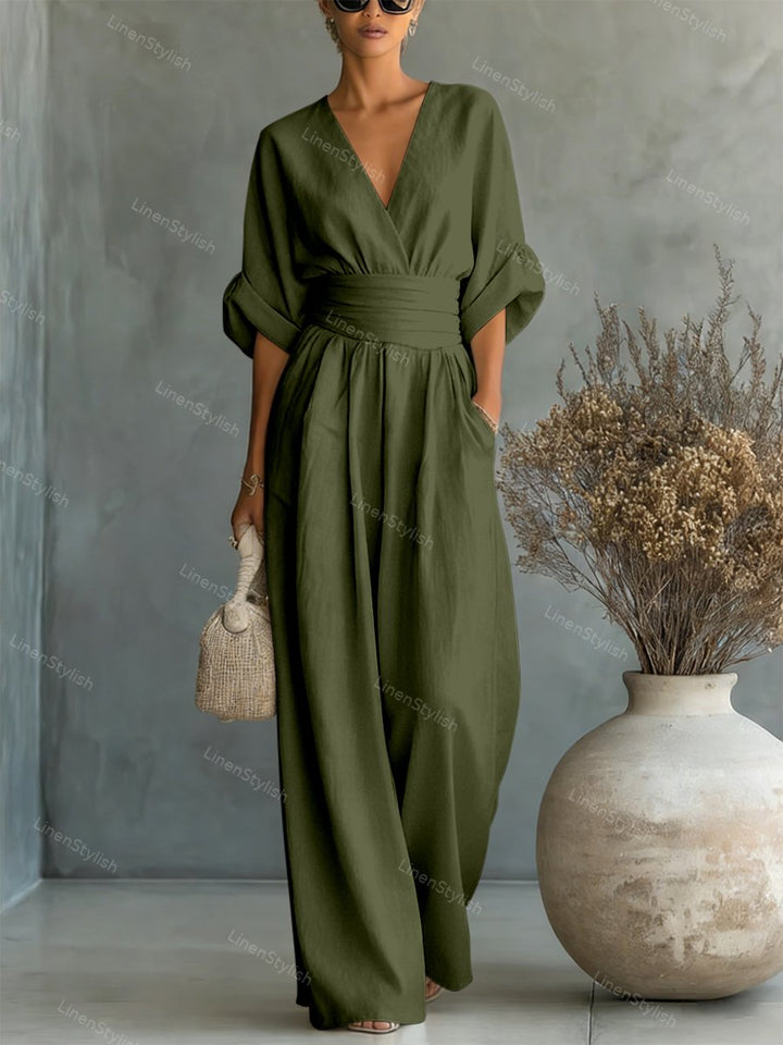 Charlotte | Elegant and sophisticated V-neck slim fit jumpsuit 14