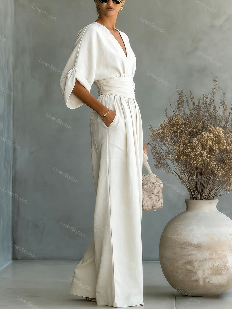 Charlotte | Elegant and sophisticated V-neck slim fit jumpsuit 5
