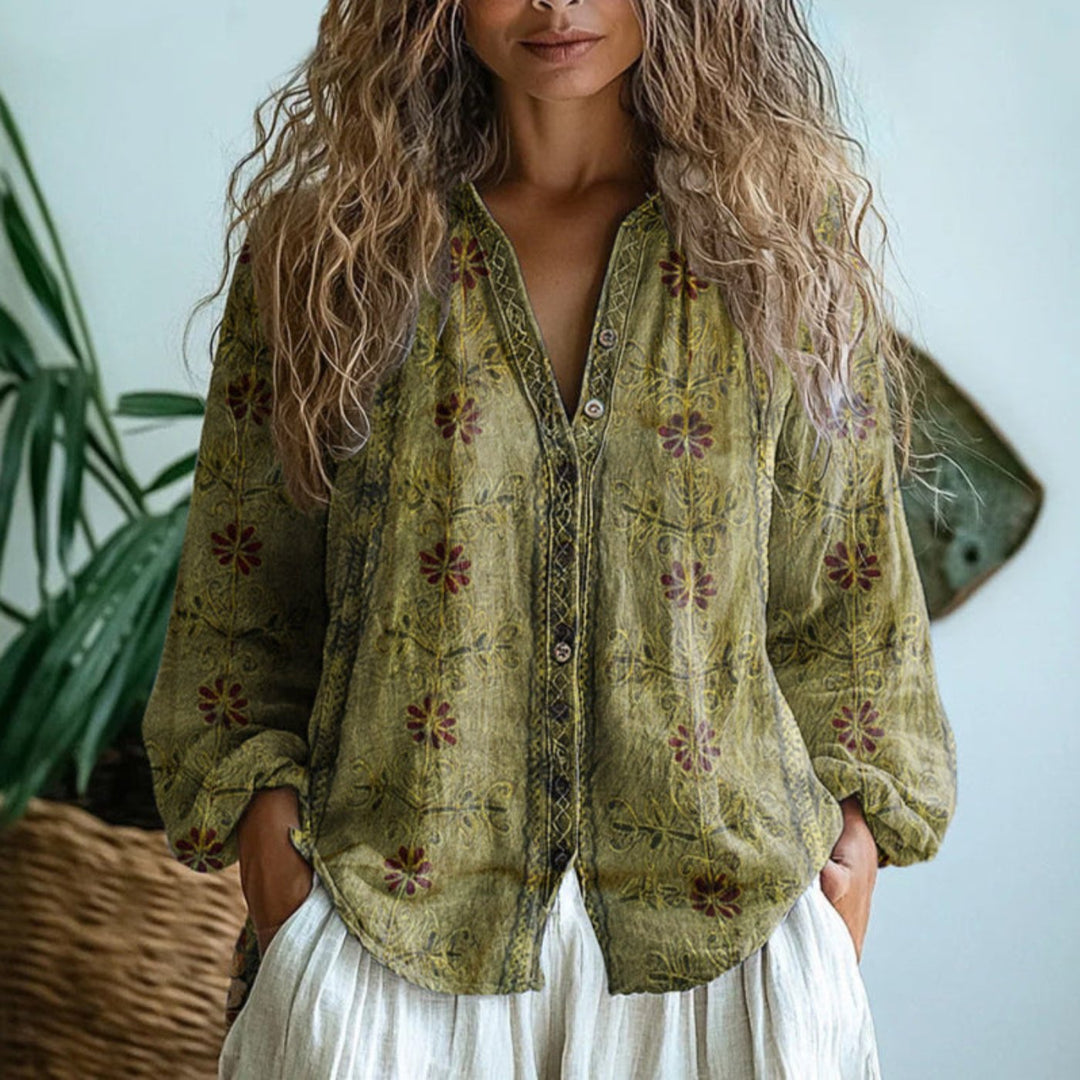 Chloe | Airy and Breathable Bohemian Linen Blouse 2