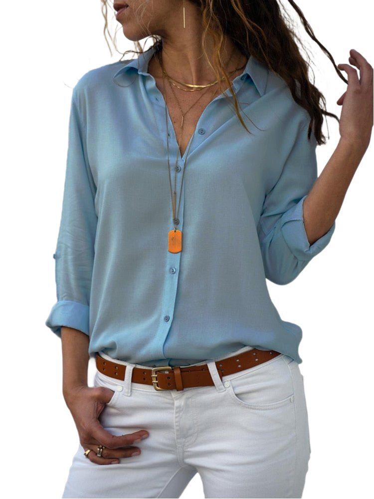 Chloe | Classic Button-Down Long Sleeve Shirt 0