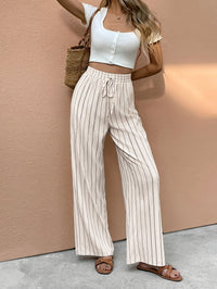 Sienna | Gestreifte, weit geschnittene Hose mit Kordelzug