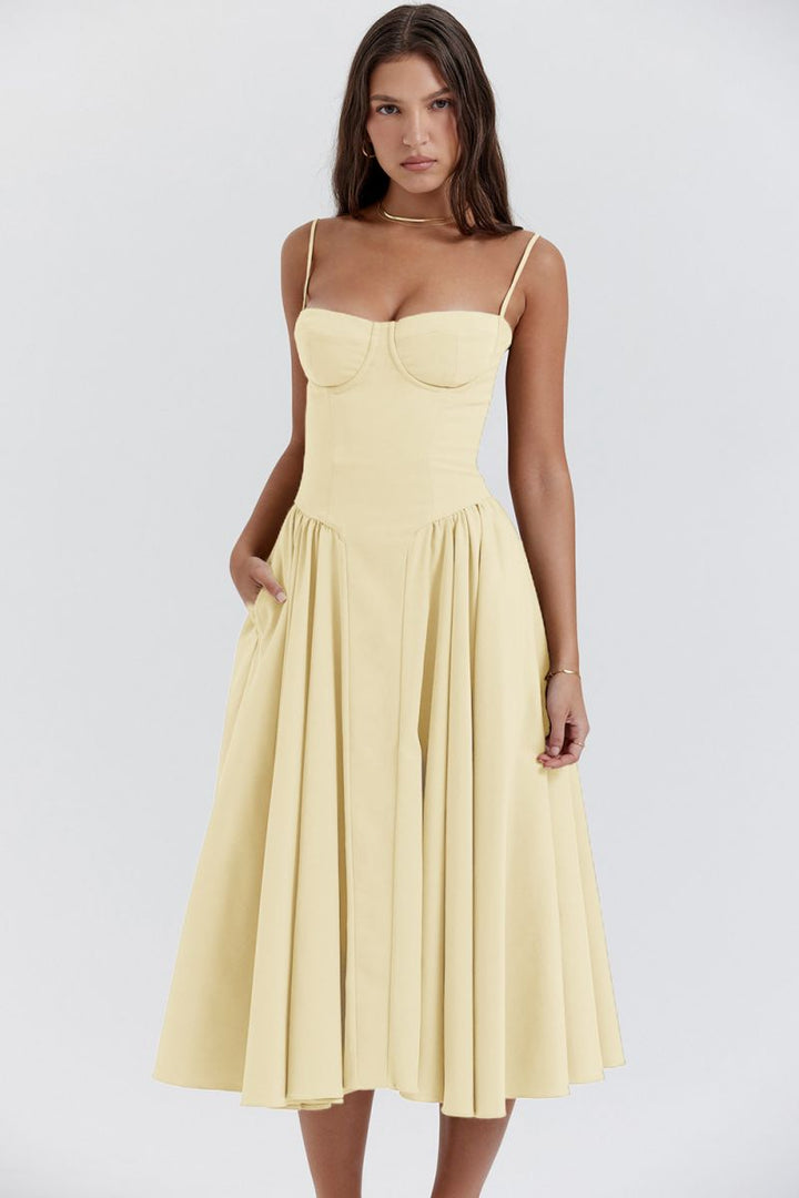 Chloe | Womens Dress Wedding Guest Dress Elegant Maxi Tank Style 0