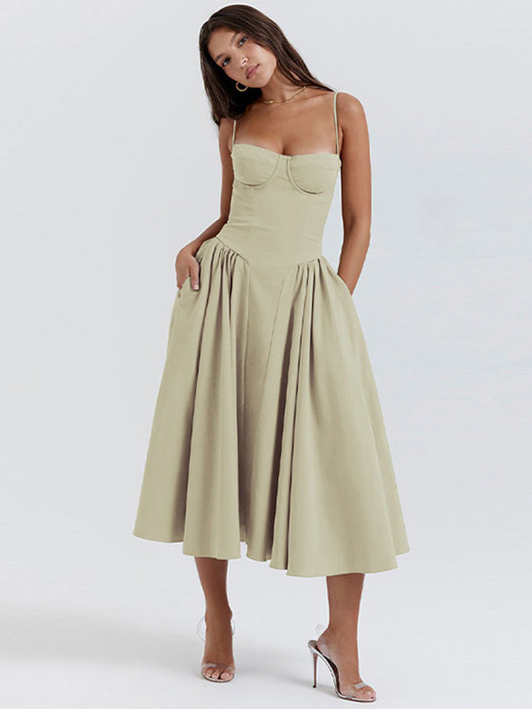 Chloe | Womens Dress Wedding Guest Dress Elegant Maxi Tank Style 1