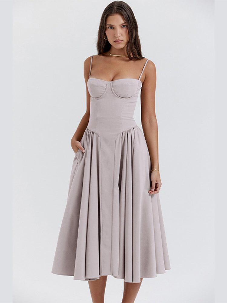 Chloe | Womens Dress Wedding Guest Dress Elegant Maxi Tank Style 5