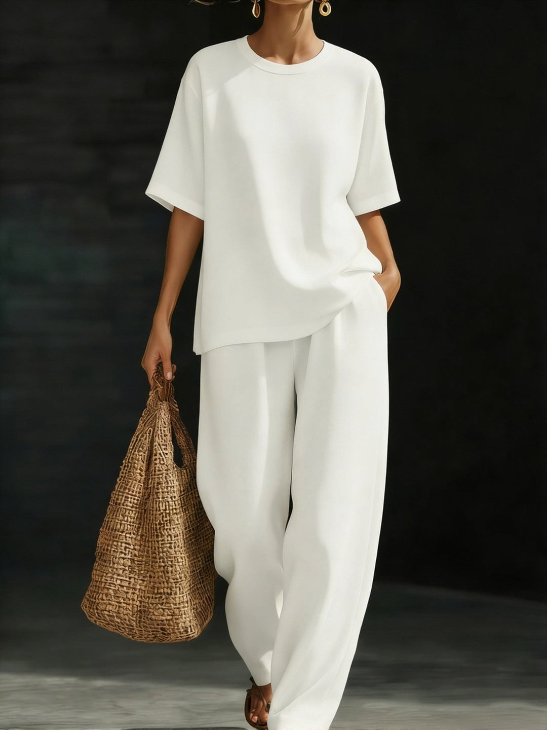 Christine | Effortless Two-Piece Set with Wide-Leg Trousers 0