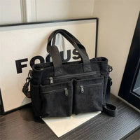 Amelia | Corduroy Multi-Pocket Convertible Tote Bag
