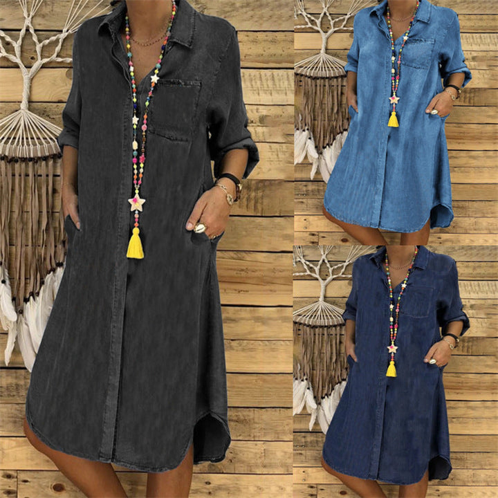 Clara | Casual Relaxed Denim Shirt Dress 6