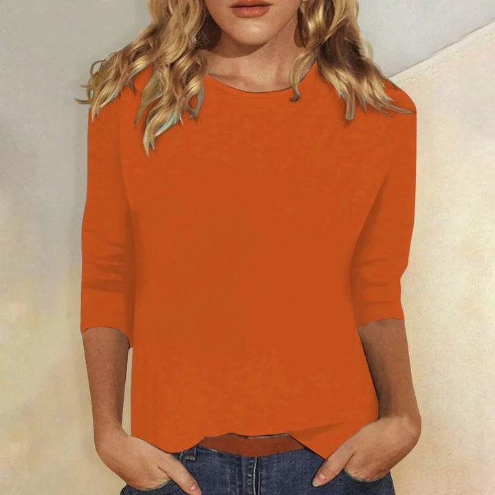 Clara | Elegant Three-Quarter Sleeve Crew Neck Top 7