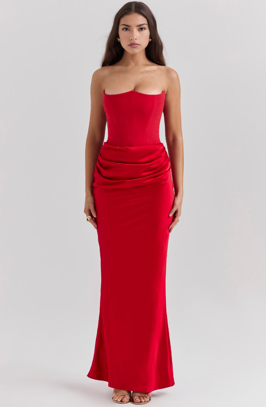 Clara | Lace Wedding Guest Dress Strapless Elegant Formal Fit 3