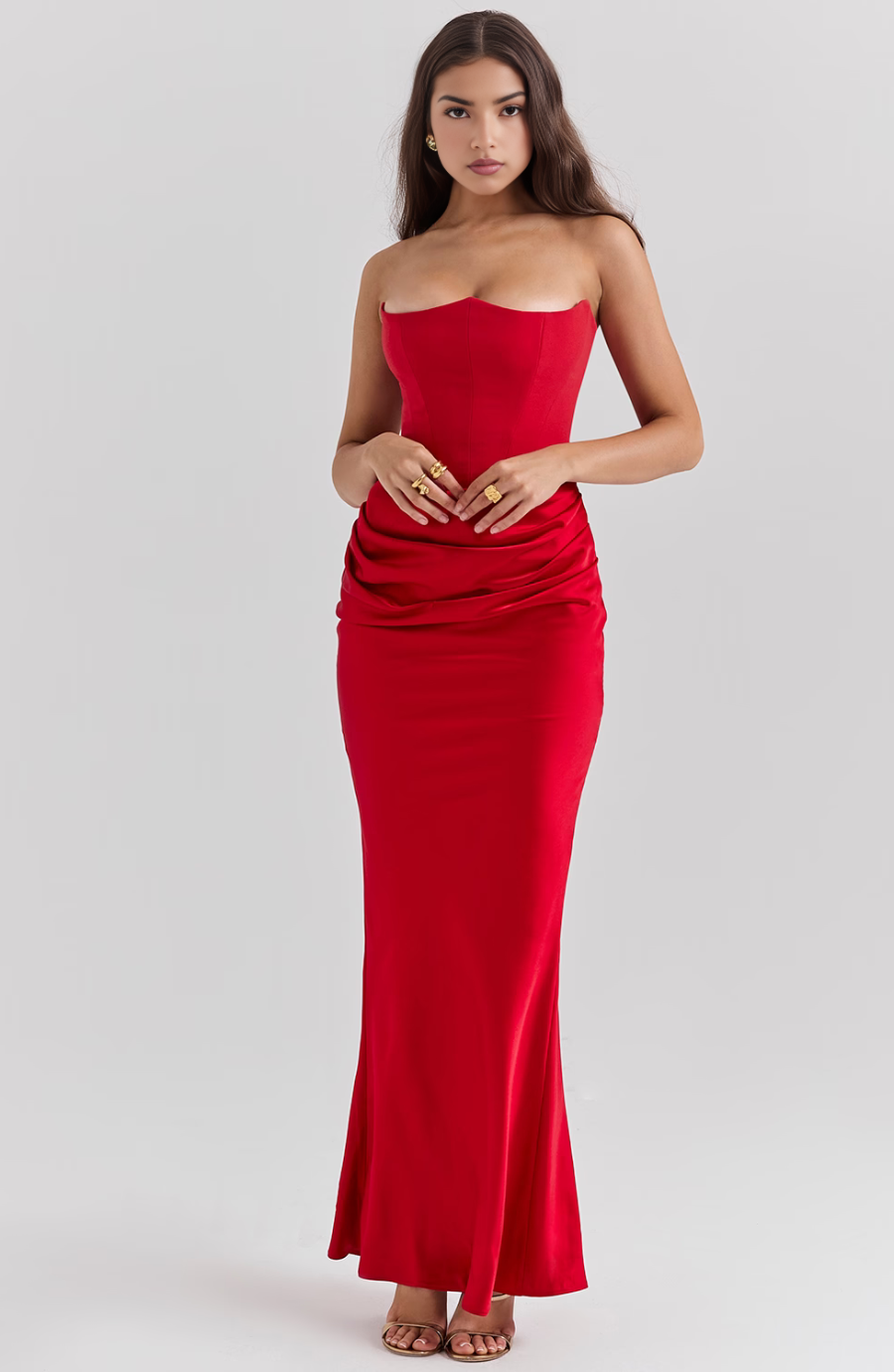 Clara | Lace Wedding Guest Dress Strapless Elegant Formal Fit 7