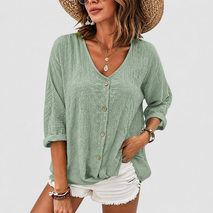 Clara | Lightweight Linen Blouse For Summer Elegance 0