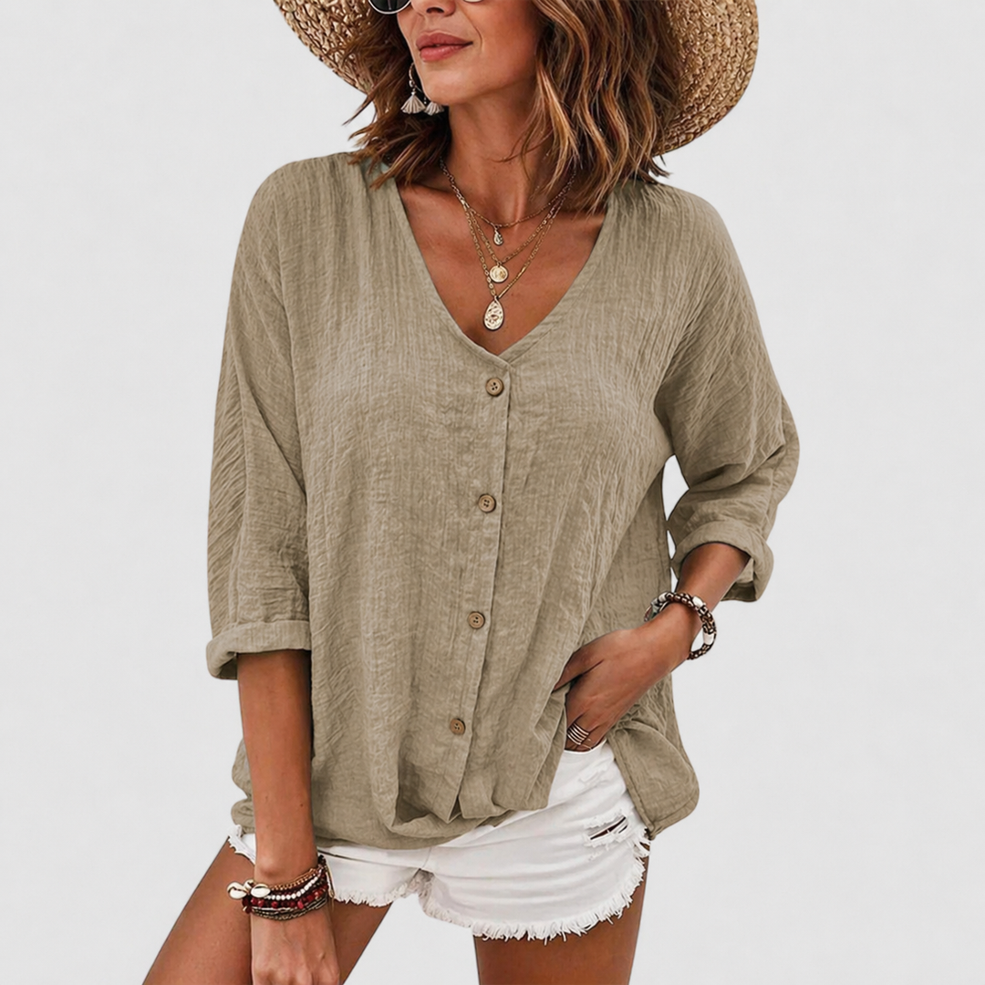 Clara | Lightweight Linen Blouse For Summer Elegance 3