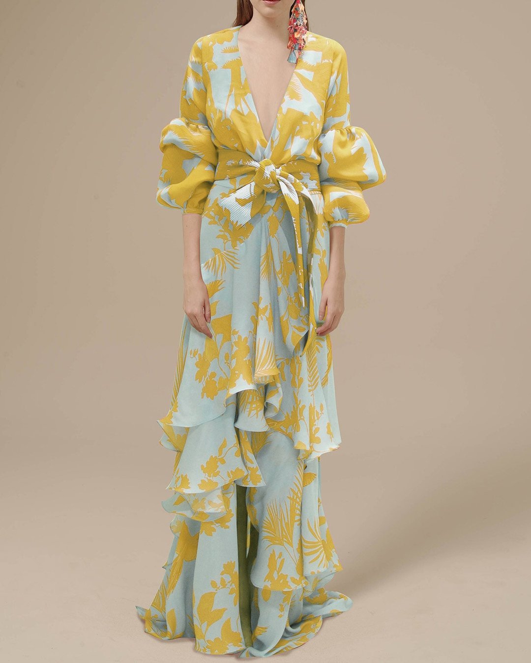 Clara | Romantic Floral Wrap Maxi Dress with Ruffle Details 0