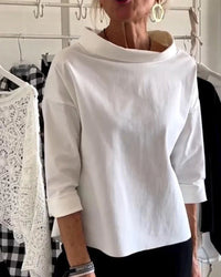 Clara | Elegant Bateau Neck 3/4 Sleeve Top