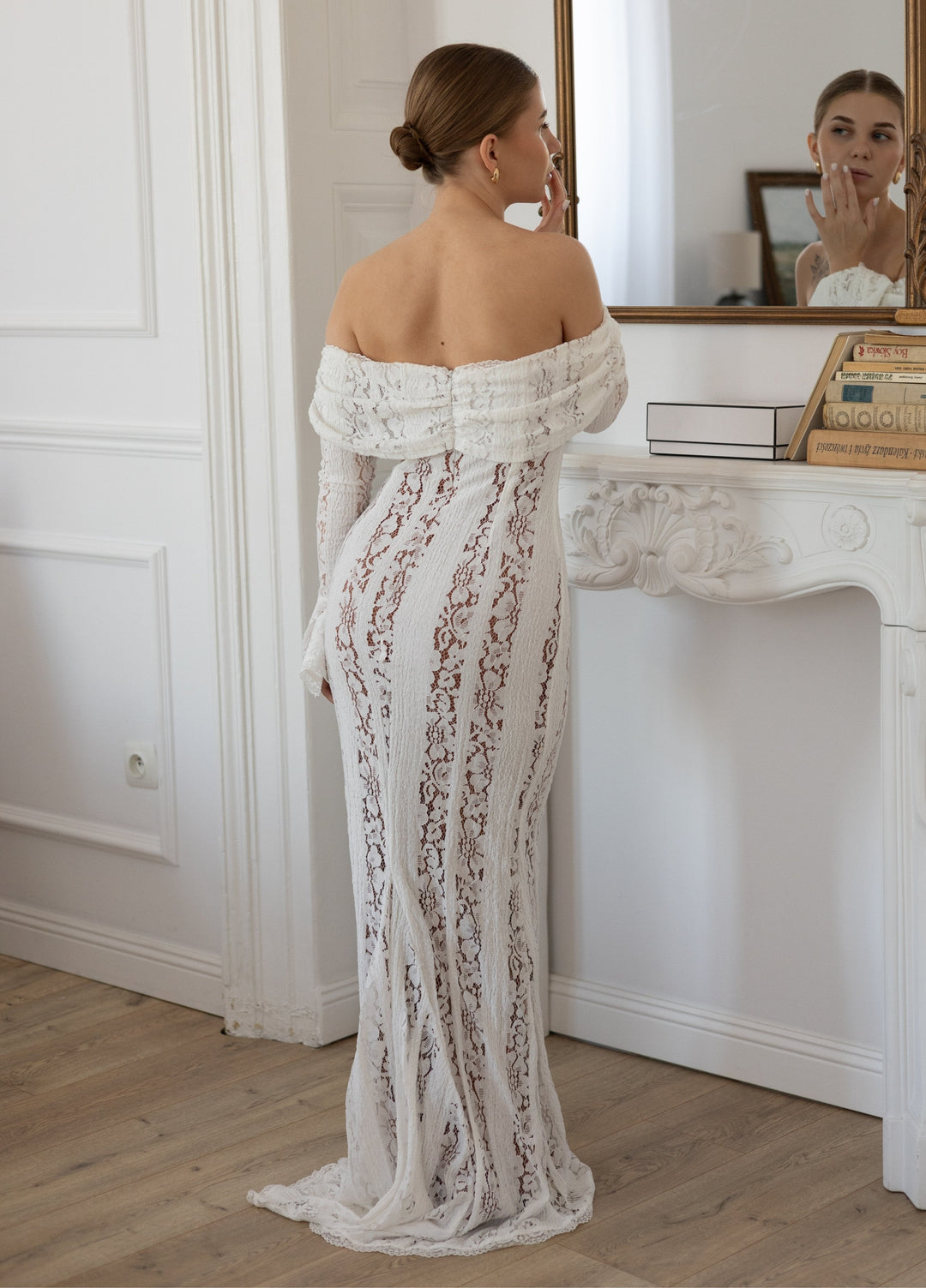 Clarisse | Elegant Lace White Maxi Dress for Women 1