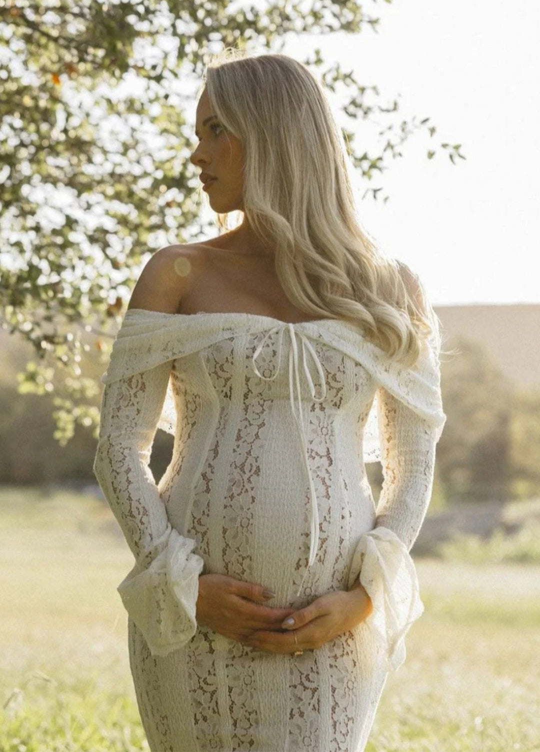Clarisse | Elegant Lace White Maxi Dress for Women 4