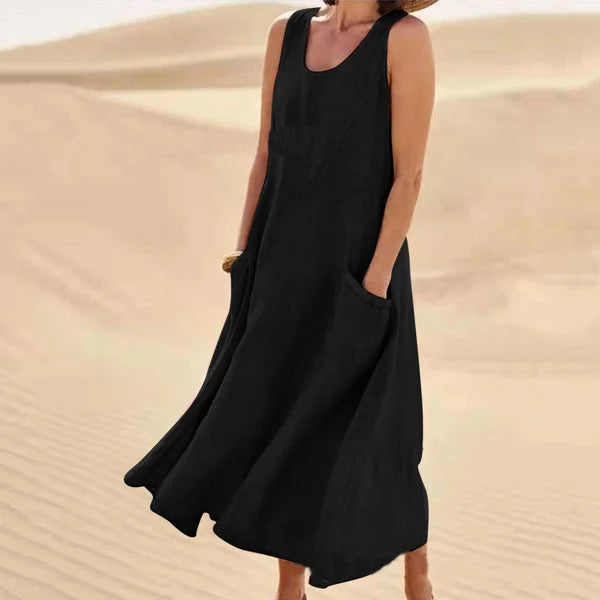 Dahlia | White Linen Dress – Elegant, Breathable & Voluminous 10