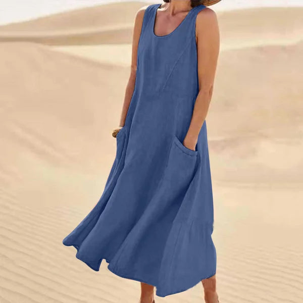 Dahlia | White Linen Dress – Elegant, Breathable & Voluminous 12