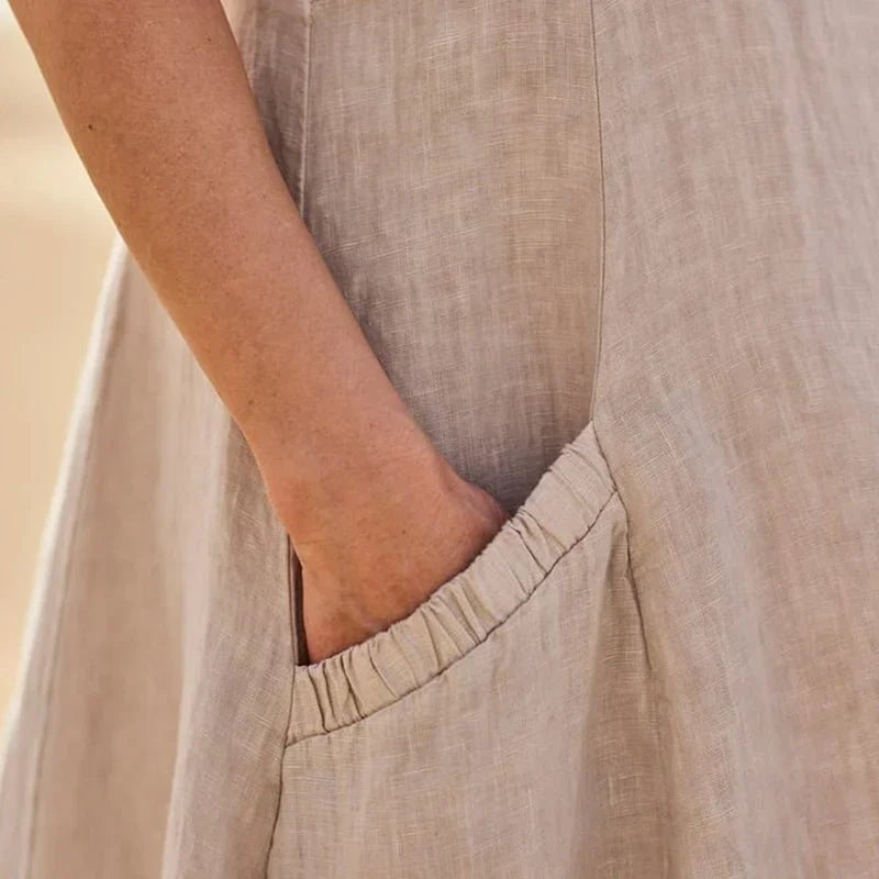Dahlia | White Linen Dress – Elegant, Breathable & Voluminous 6